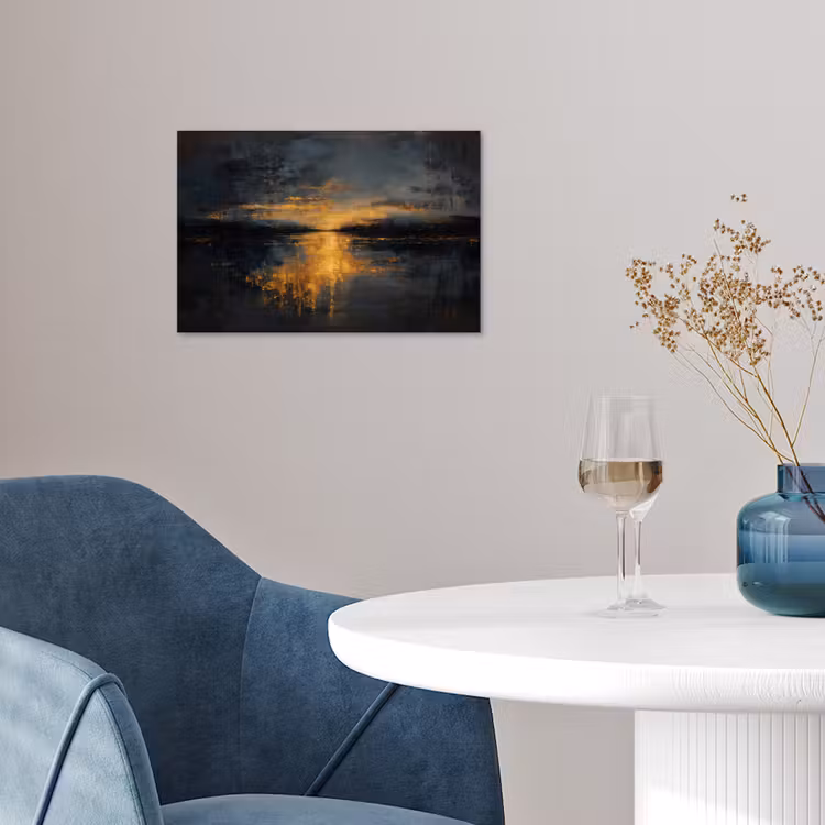 Gouden Reflectie op Water poster papier klein -sfeer3