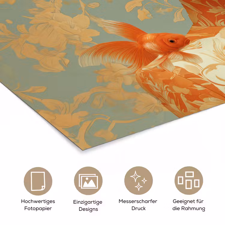 Goudvissen - Oranje - Vrouw - Blond poster papier klein -tcloseup_DE
