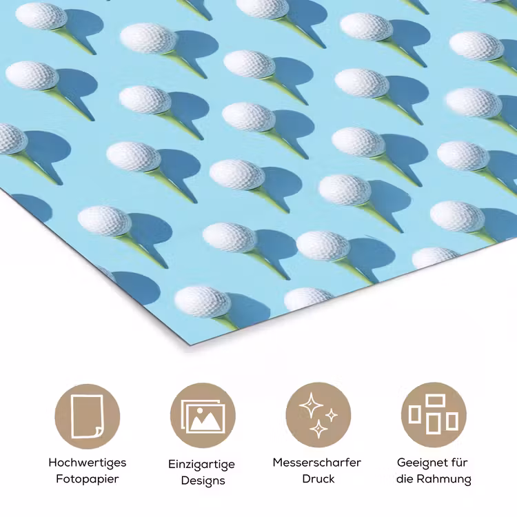 Golf - Ballen - Blauw poster papier klein 62 -tcloseup_DE