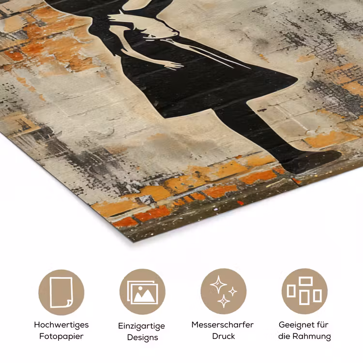 Graffiti - Banksy - Meisje - Street art poster papier klein -tcloseup_DE