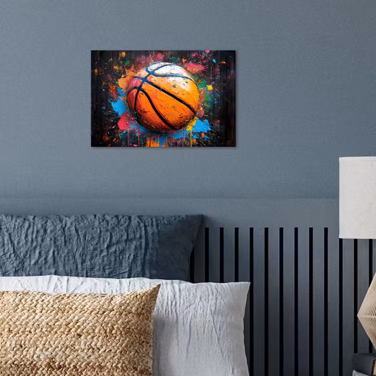 Graffiti - Basketbal - Verf - Sport poster papier klein -sfeer2