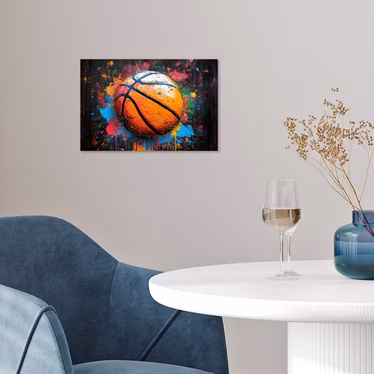 Graffiti - Basketbal - Verf - Sport poster papier klein -sfeer3