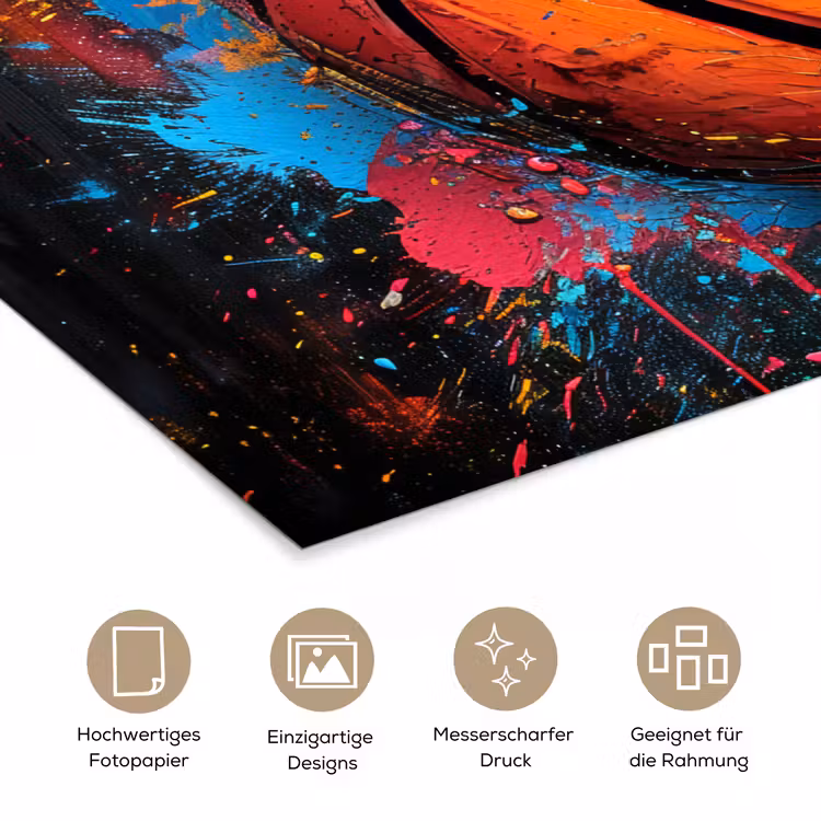 Graffiti - Basketbal - Verf - Sport poster papier klein -tcloseup_DE