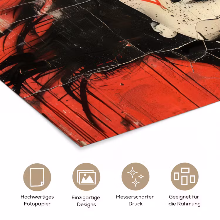 Graffiti - Vrouw - Rood - Street art - Banksy poster papier klein -tcloseup_DE