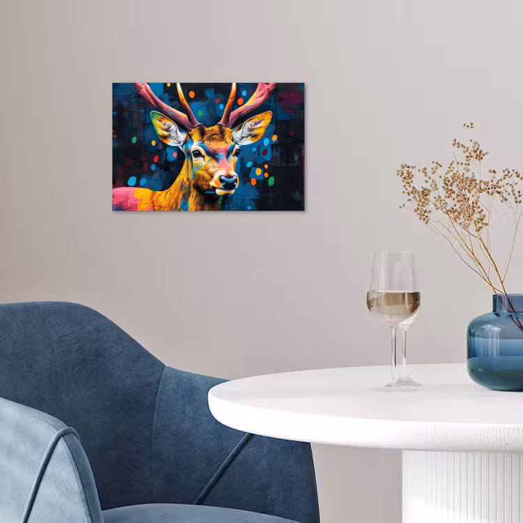 Graffiti - Hert - Dier - Kleurrijk poster papier klein -sfeer3
