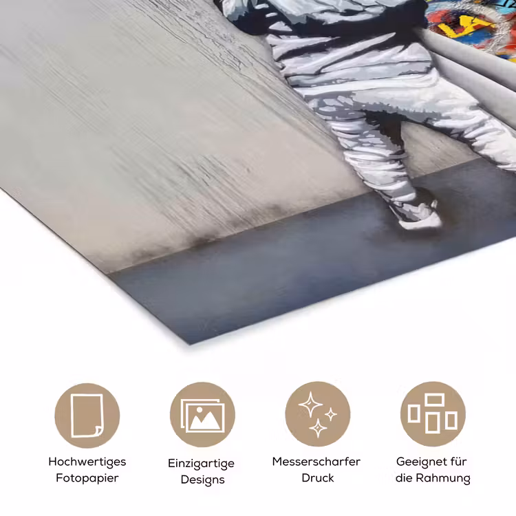 Graffiti - Illusie - Jongen - Street art poster papier klein -tcloseup_DE