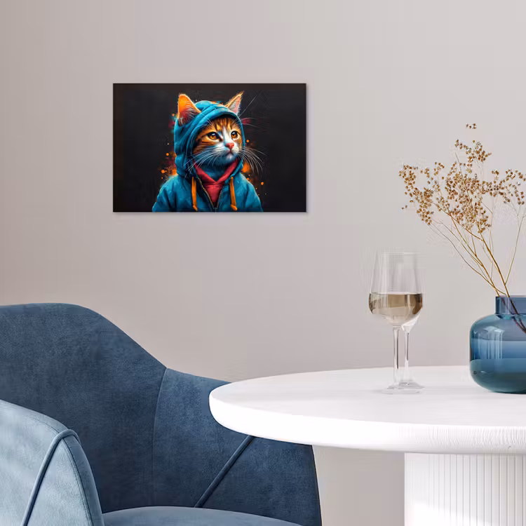 Graffiti - Kat - Zwart - Jas poster papier klein -sfeer3