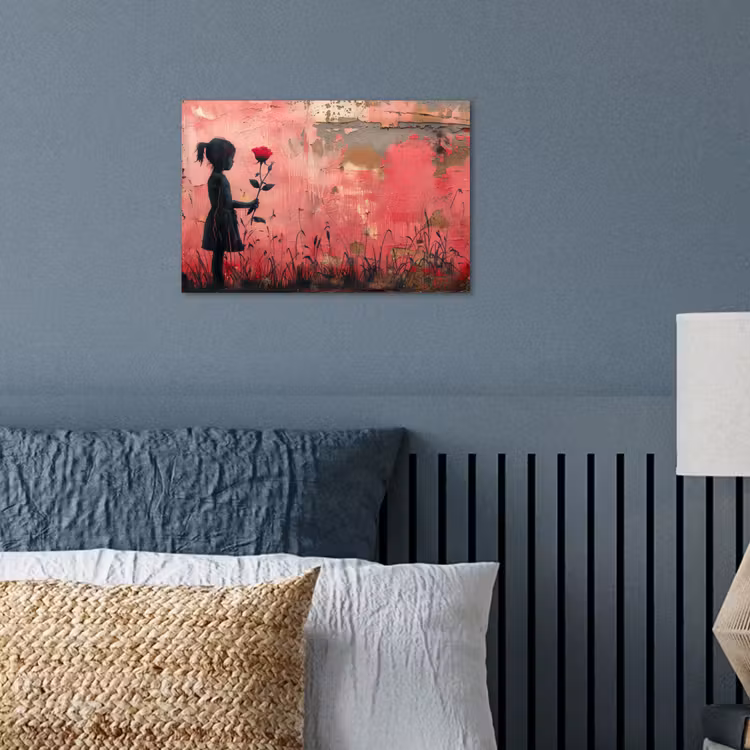 Graffiti - Meisje - Roze - Street art - Roos - Banksy poster papier klein -sfeer2