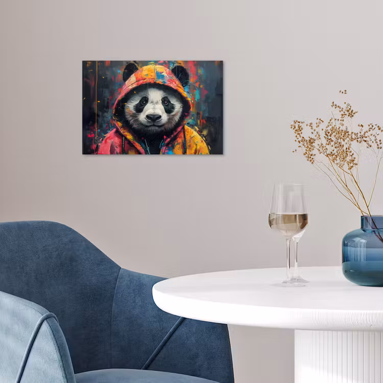 Graffiti - Panda - Jas - Kleurrijk poster papier klein -sfeer3