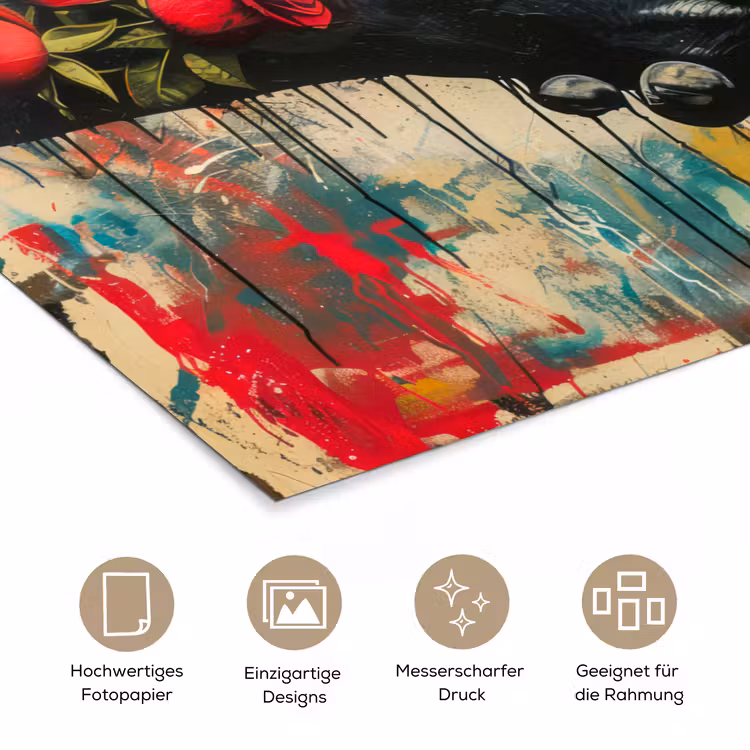 Graffiti - Rozen - Handen - Street art - Banksy poster papier klein -tcloseup_DE