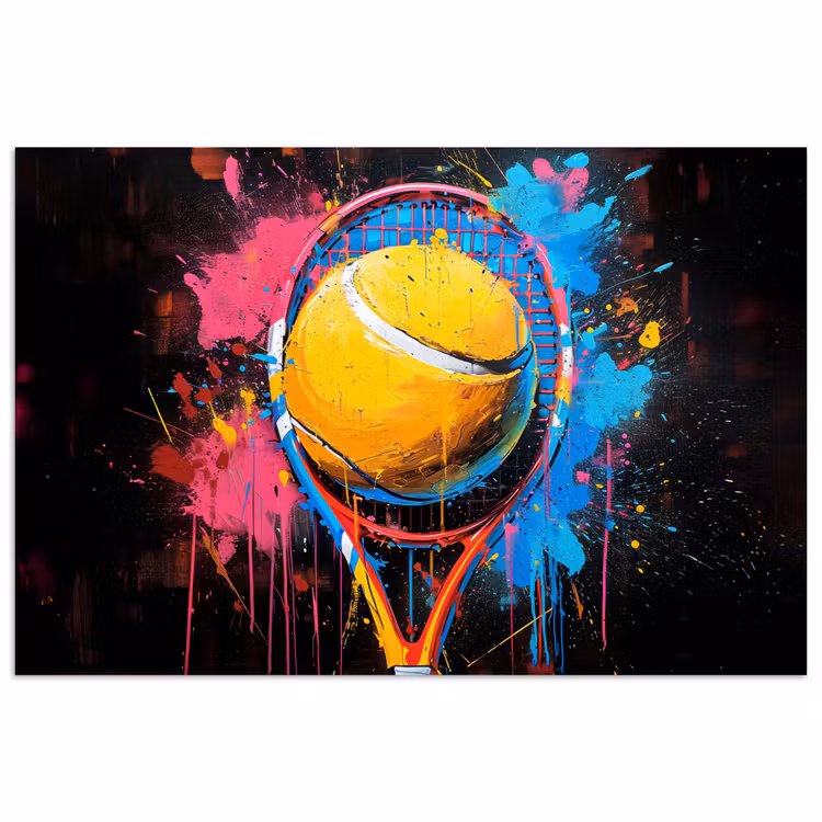 Graffiti - Tennis - Sport - Racket poster papier klein -3d