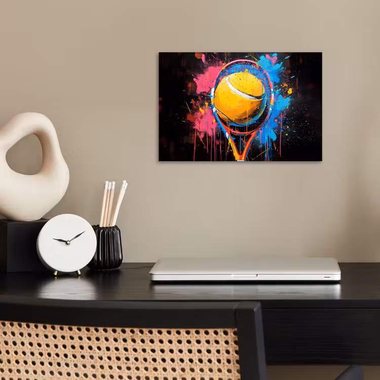Graffiti - Tennis - Sport - Racket poster papier klein -sfeer1