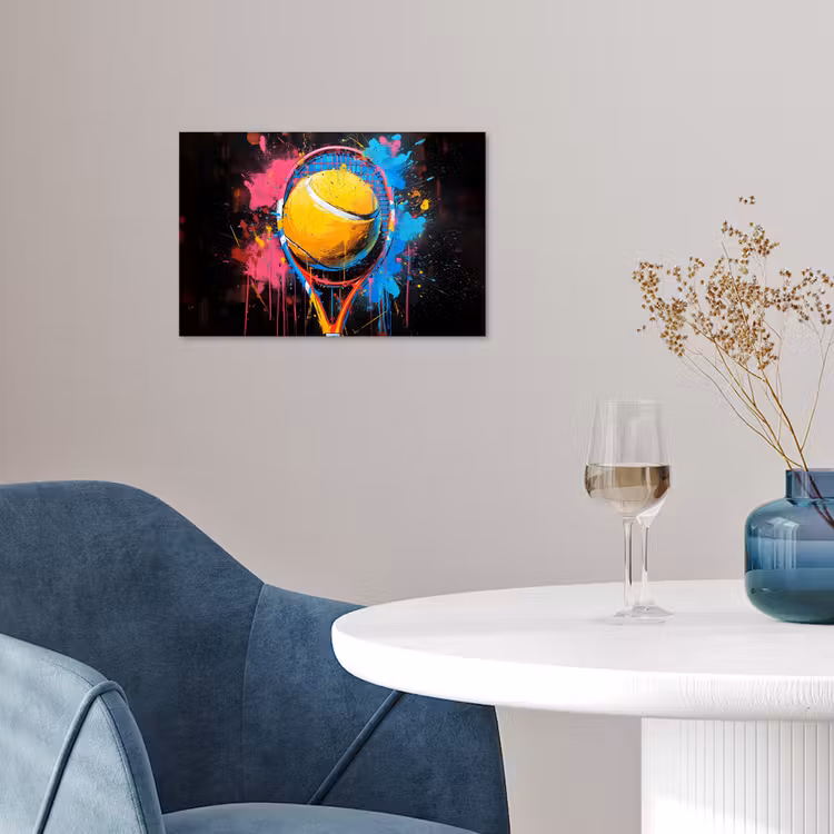 Graffiti - Tennis - Sport - Racket poster papier klein -sfeer3
