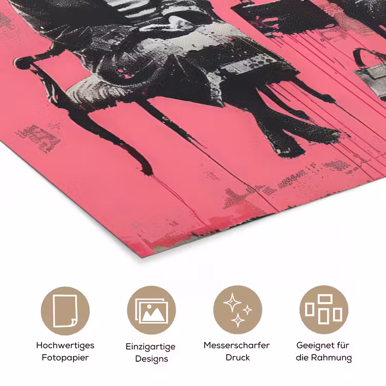 Graffiti - Vintage - Zwart - Street art - Roze - Banksy poster papier klein -tcloseup_DE