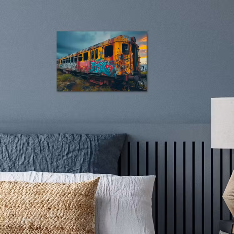 Graffiti - Trein - Street art - Verlaten poster papier klein -sfeer2
