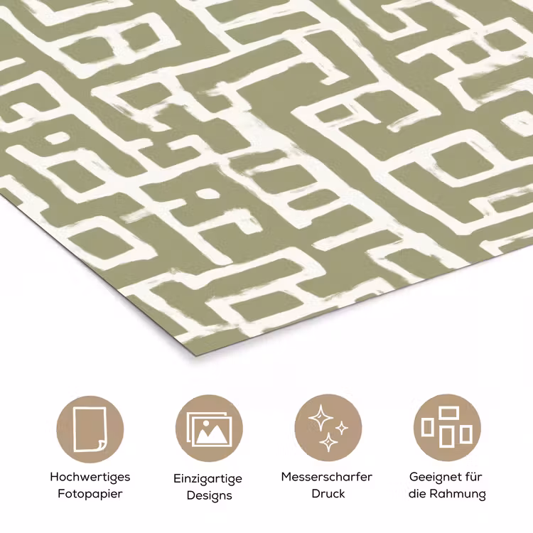 Grafisch - Patroon - Groen poster papier klein 62 -tcloseup_DE