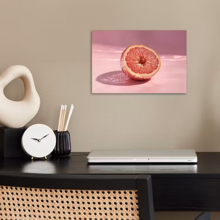 Grapefruit - Roze - Disco - Shiny poster papier klein -sfeer1
