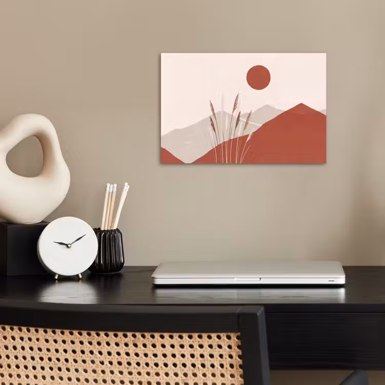 Gras - Landschap - Natuur - Abstract - Beige poster papier klein -sfeer1