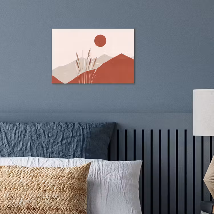 Gras - Landschap - Natuur - Abstract - Beige poster papier klein -sfeer2