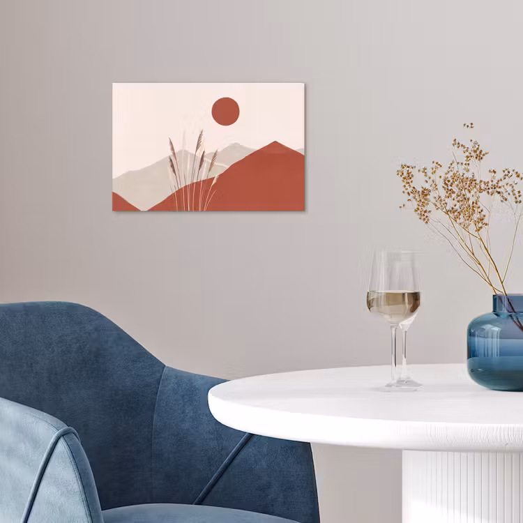Gras - Landschap - Natuur - Abstract - Beige poster papier klein -sfeer3