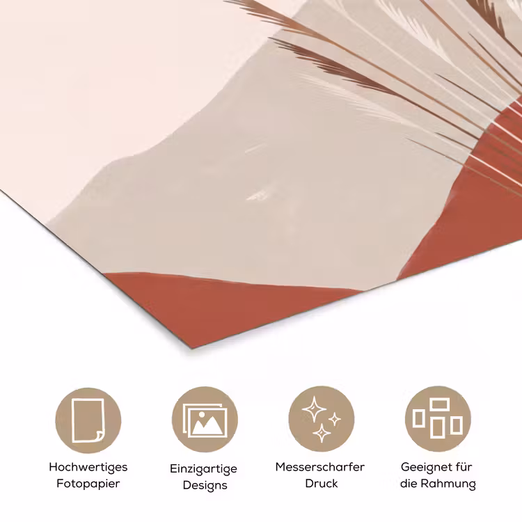 Gras - Landschap - Natuur - Abstract - Beige poster papier klein -tcloseup_DE