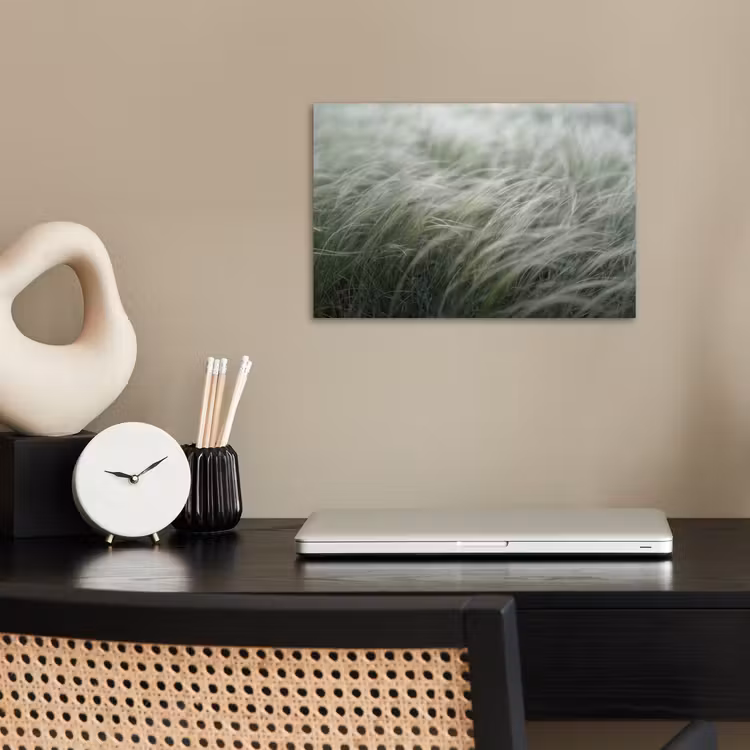 Gras - Wazig - Natuur - Groen - Zacht poster papier klein -sfeer1