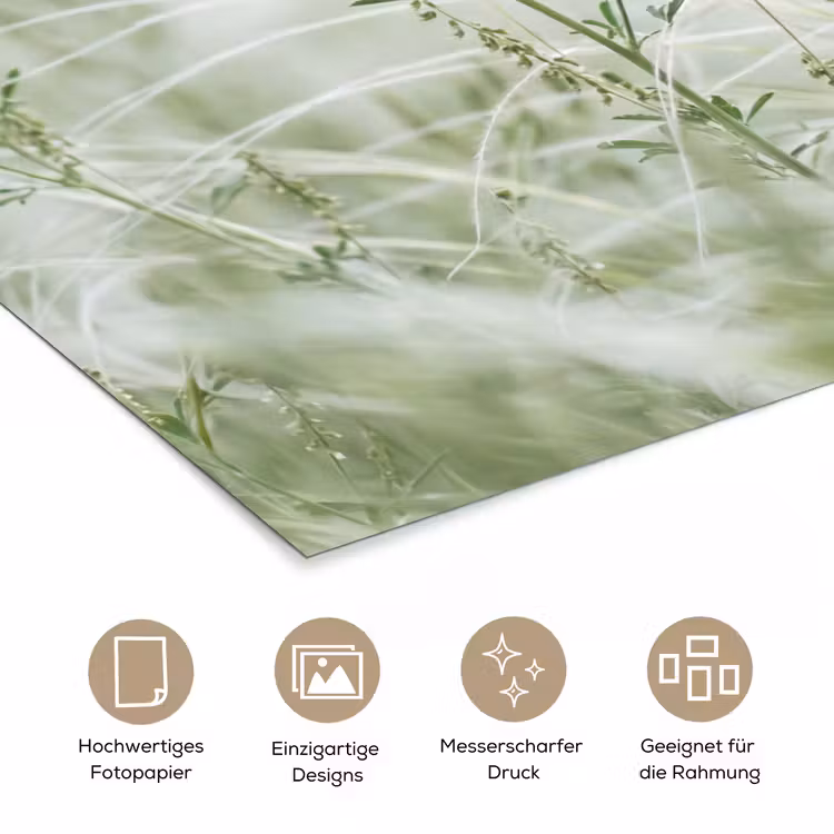 Grassen - Minimalistisch - Groen poster papier klein -tcloseup_DE