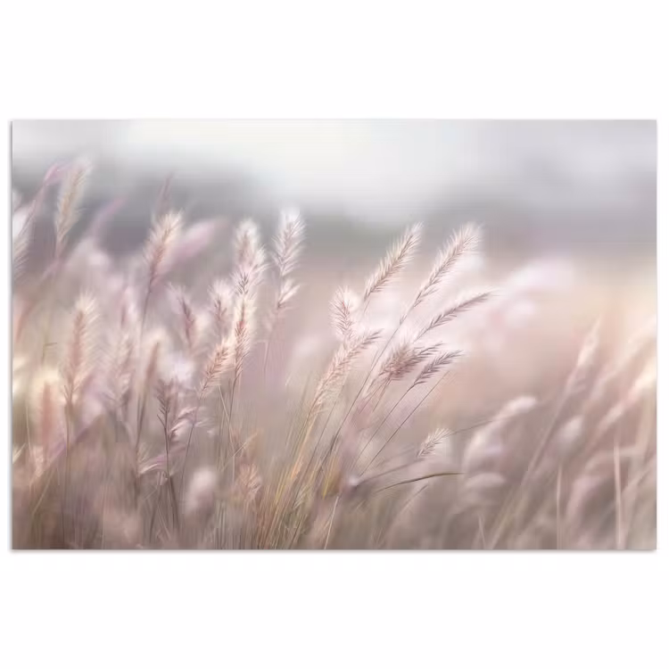 Graspluimen - Wind - Beige - Mistig poster papier klein -3d
