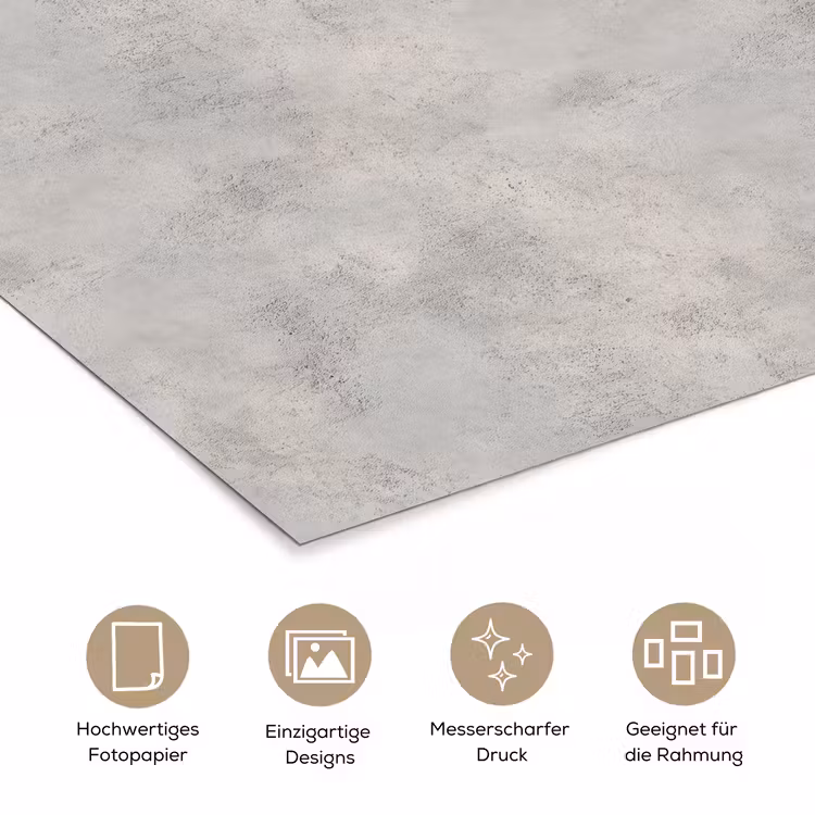Grijs - Beton - Industrieel poster papier klein 62 -tcloseup_DE