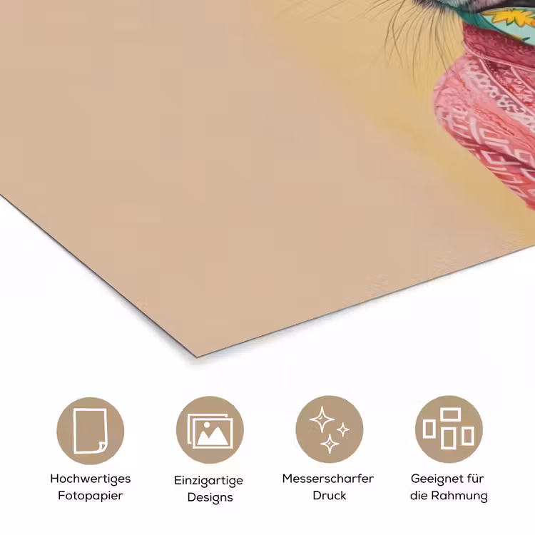 Grijs - Konijn - Blouse - Strik poster papier klein -tcloseup_DE