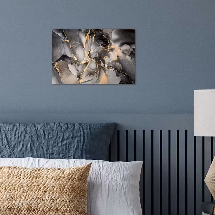 Grijs - Luxe - Goud - Marmer poster papier klein -sfeer2
