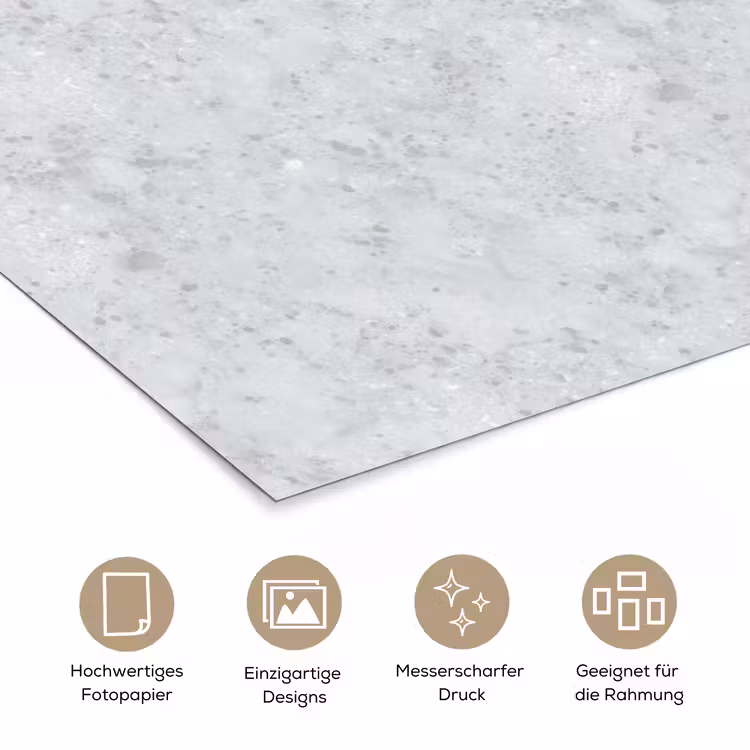 Grijs - Terrazzo-effect - Beton poster papier klein 62 -tcloseup_DE