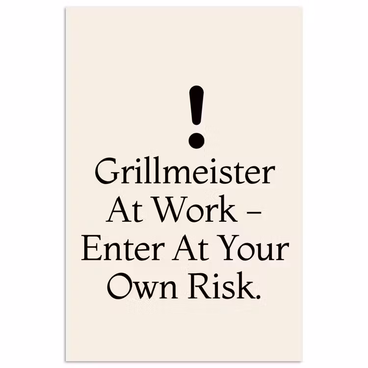 Grill - Uitroepteken - Zwart - Tekst poster papier klein -3d
