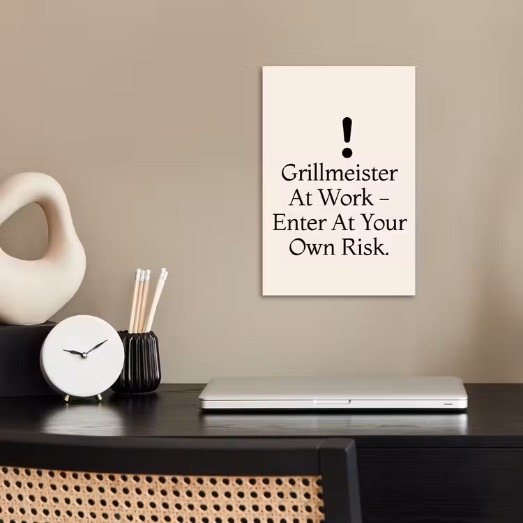 Grill - Uitroepteken - Zwart - Tekst poster papier klein -sfeer1