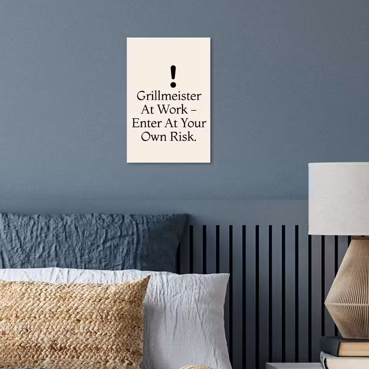 Grill - Uitroepteken - Zwart - Tekst poster papier klein -sfeer2