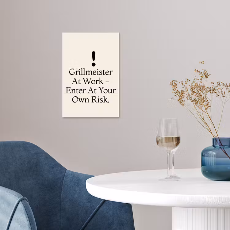 Grill - Uitroepteken - Zwart - Tekst poster papier klein -sfeer3