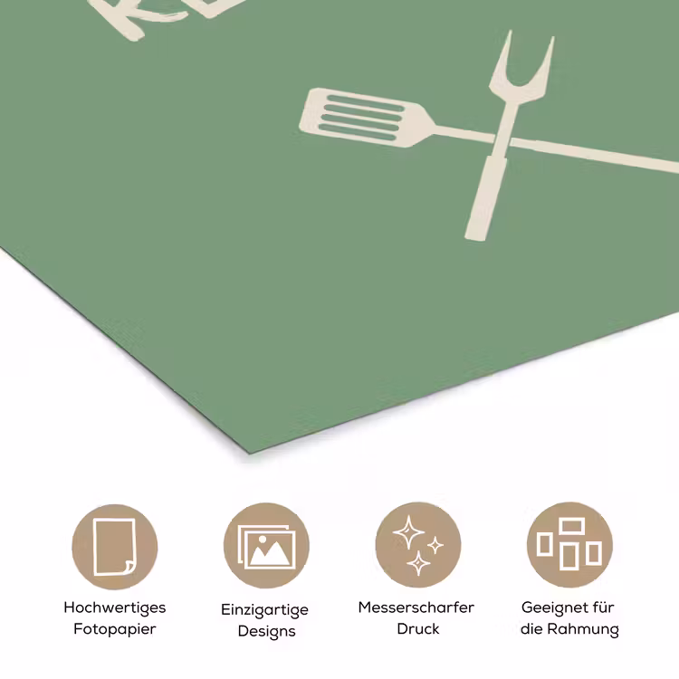 Grill - Groen - Zomer - Quote poster papier klein -tcloseup_DE