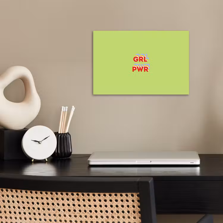 Grl pwr - Groen - Rood - 3D poster papier klein -sfeer1