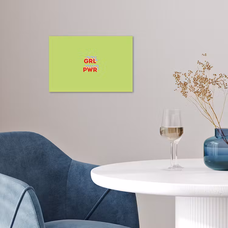 Grl pwr - Groen - Rood - 3D poster papier klein -sfeer3