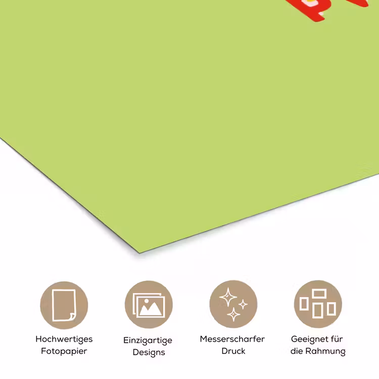 Grl pwr - Groen - Rood - 3D poster papier klein -tcloseup_DE