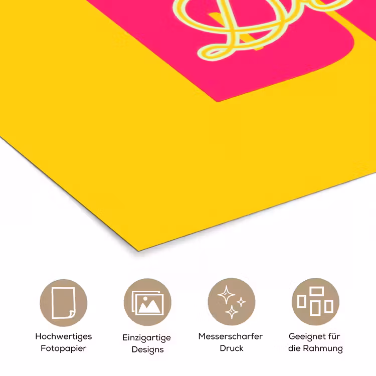 Dream big - Geel - Roze poster papier klein -tcloseup_DE