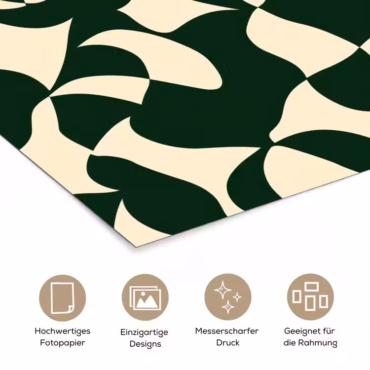 Groen - Organische vlakken - Crème poster papier klein 62 -tcloseup_DE