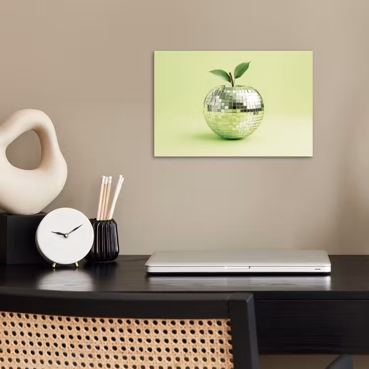 Groen - Disco - Decoratie - Appel poster papier klein -sfeer1