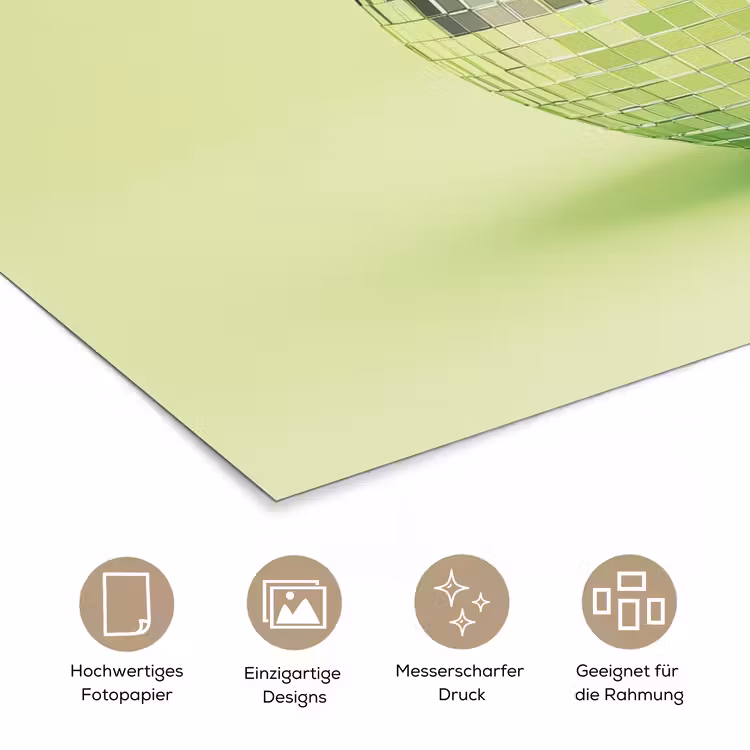 Groen - Disco - Decoratie - Appel poster papier klein -tcloseup_DE