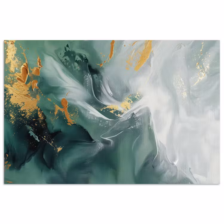 Groen - Modern - Marmer - Abstract poster papier klein -3d
