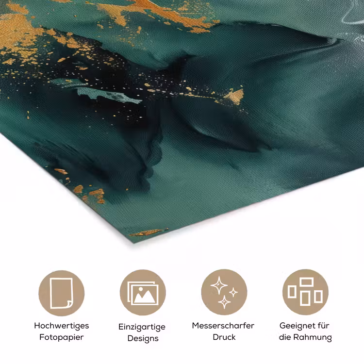 Groen - Modern - Marmer - Abstract poster papier klein -tcloseup_DE
