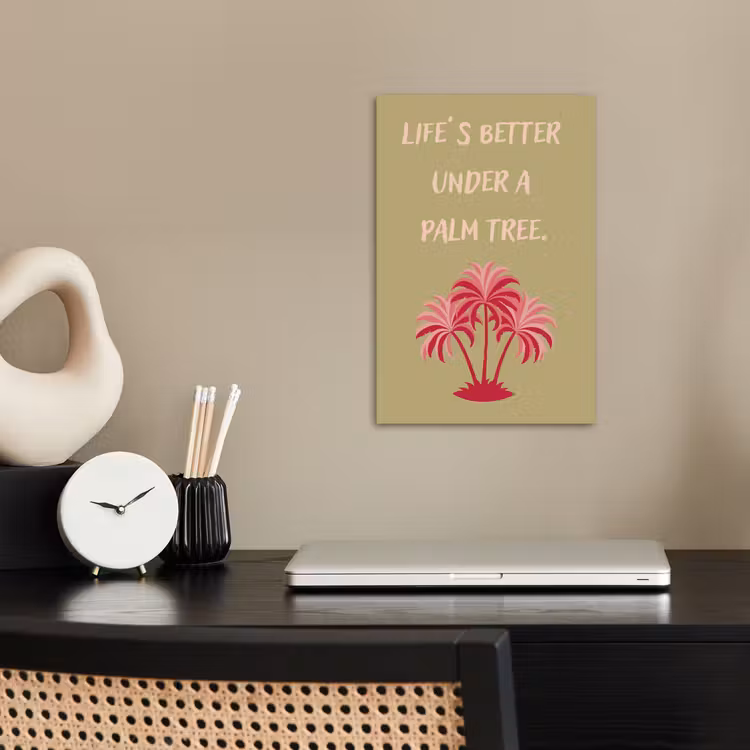 Groen - Zomer - Quote - Palmboom poster papier klein -sfeer1