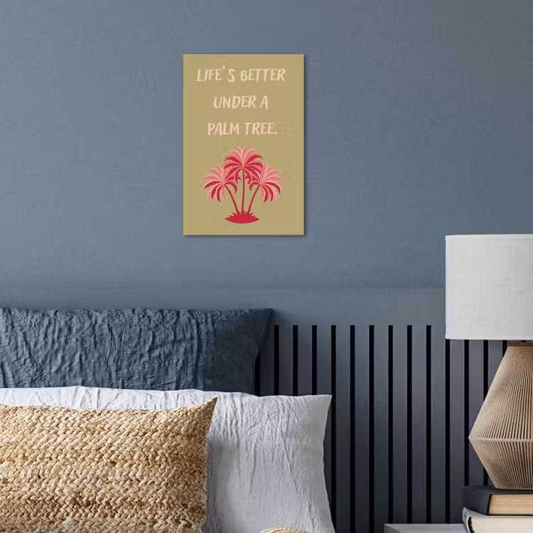 Groen - Zomer - Quote - Palmboom poster papier klein -sfeer2