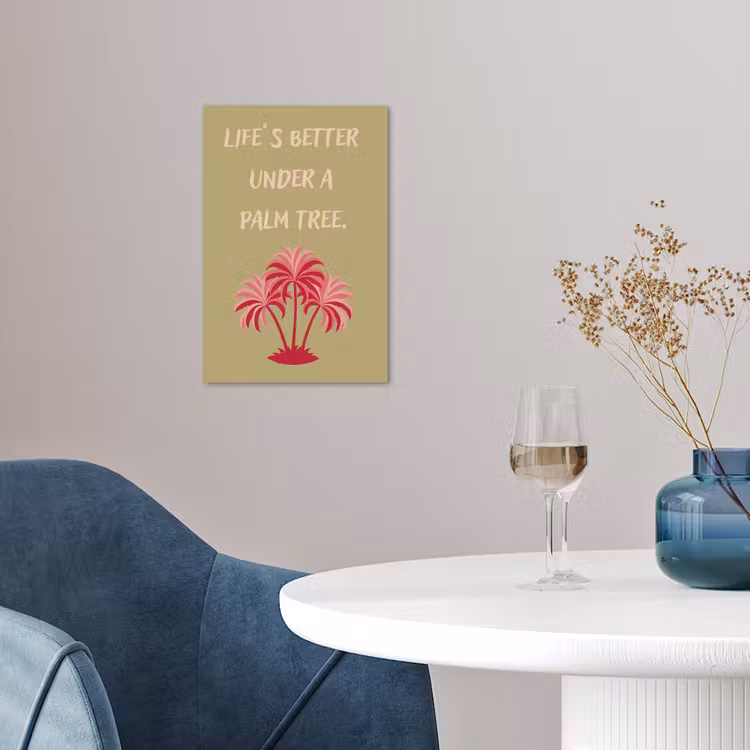 Groen - Zomer - Quote - Palmboom poster papier klein -sfeer3