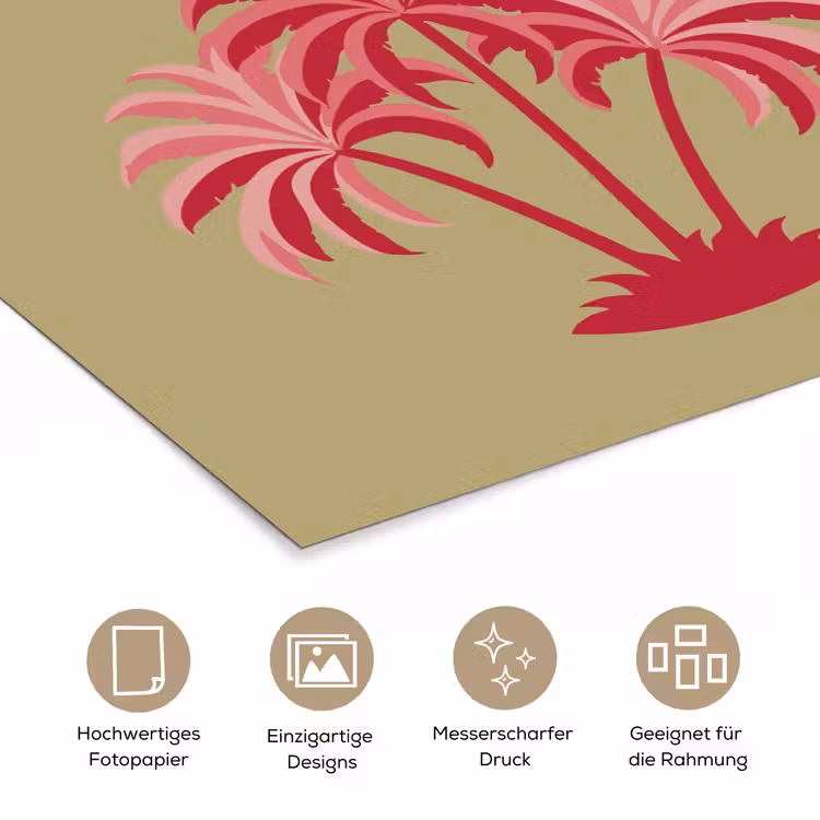 Groen - Zomer - Quote - Palmboom poster papier klein -tcloseup_DE
